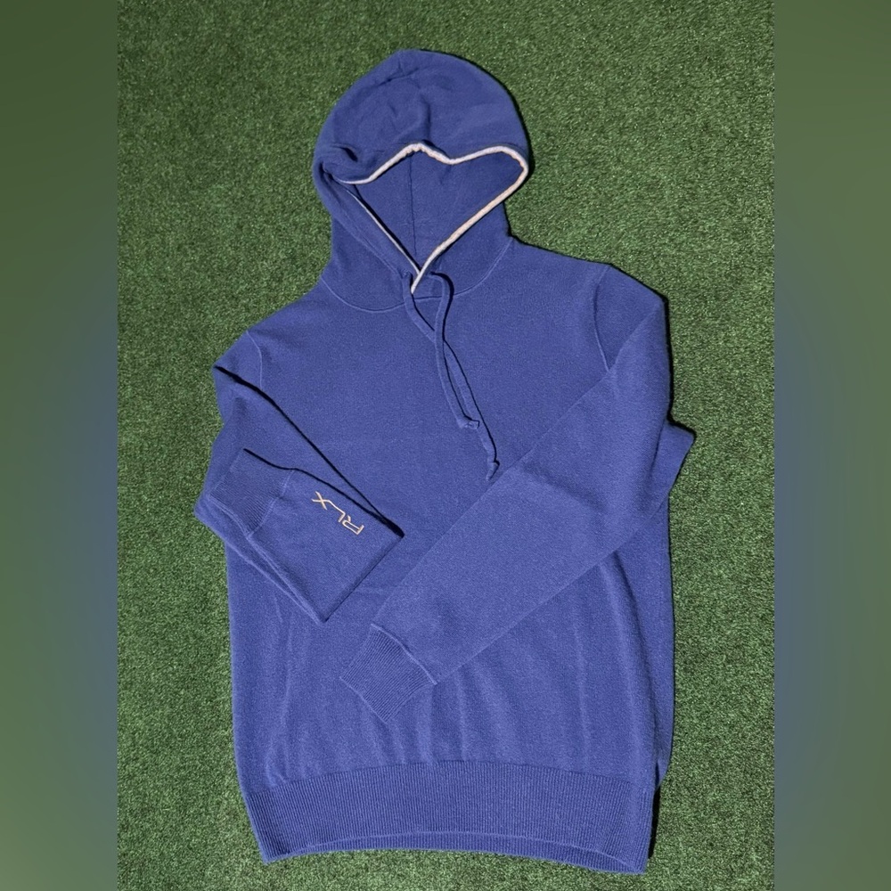 Ralph Lauren RLX Polo Royal Blue Hoodie Sweater 100% Cashmere Small S